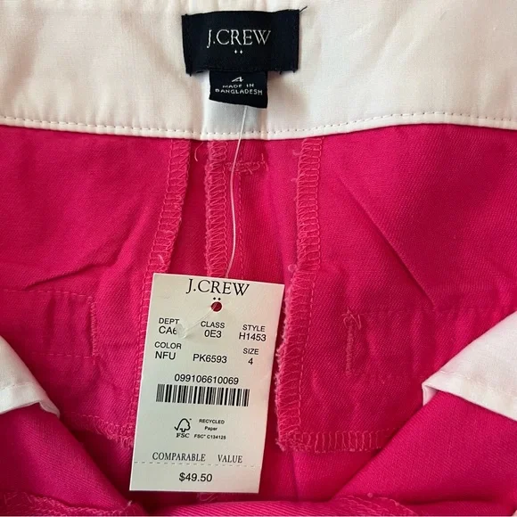 NWT J. Crew Factory Women’s 5” Chino Short Set Of 3 (Pink, Khaki, Grey) Size 4 - Picture 4 of 13